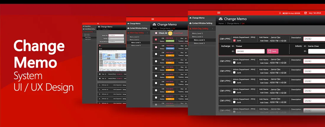 Change Memo 系統 UI/UX 設計主視覺